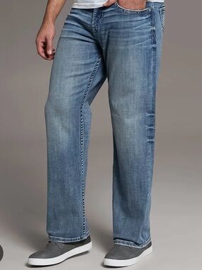 BKE Seth Jeans Mens Size 36R  Blue Straight Leg Relaxed Denim Casual Stretch